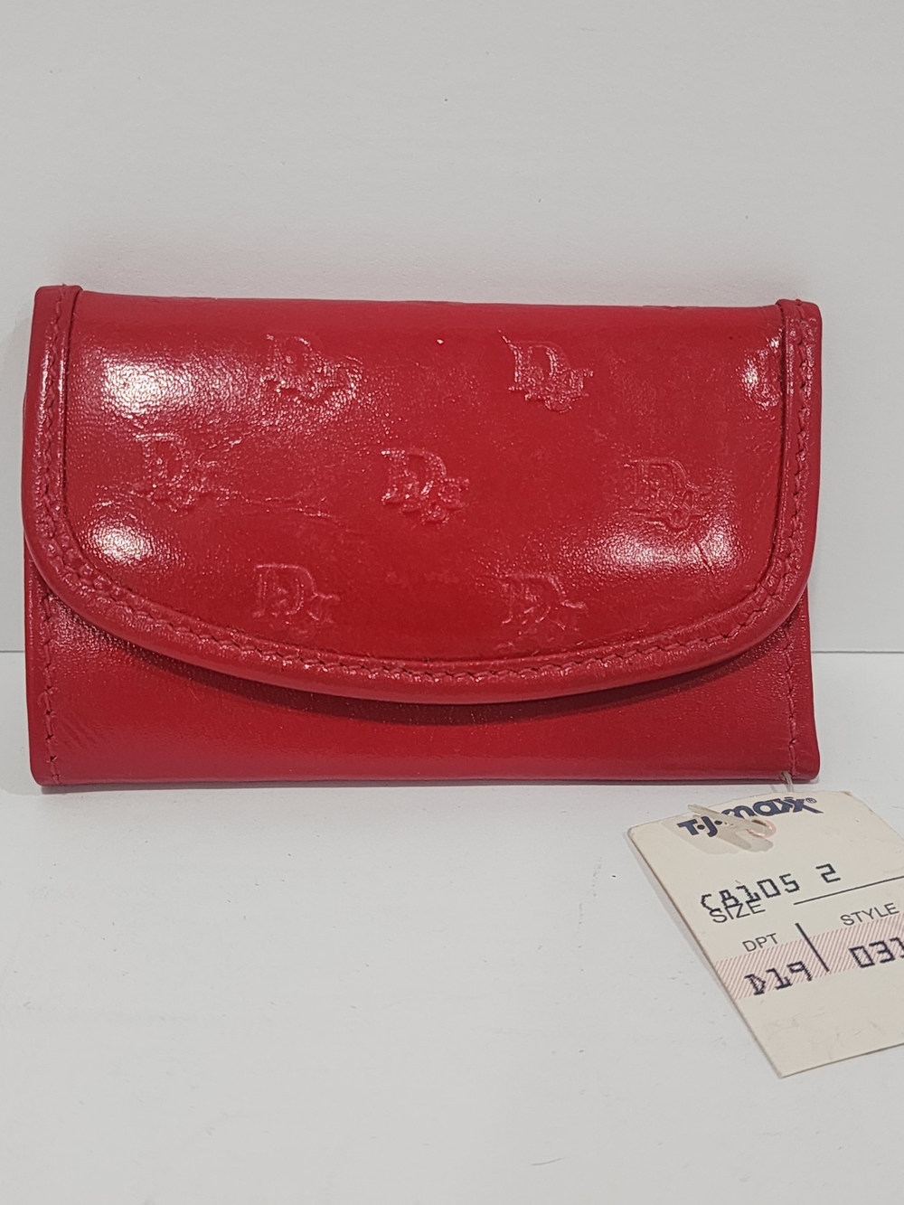 Vintage Christian Dior Red Leather 6 Key Case Holder Case